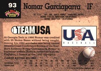 1993 Stadium Club Murphy Nomar Garciaparra #93 Rookie Card Back